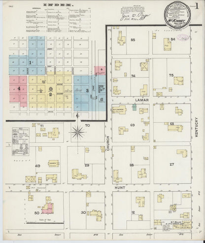 Sanborn Fire Insurance Map from McKinney, Collin County, Texas (1888), Sheet #0001 - Historic Sanborn Fire Insurance Map Print, vintage old map wall art, antique decor, genealogy gift, Texas Texas map