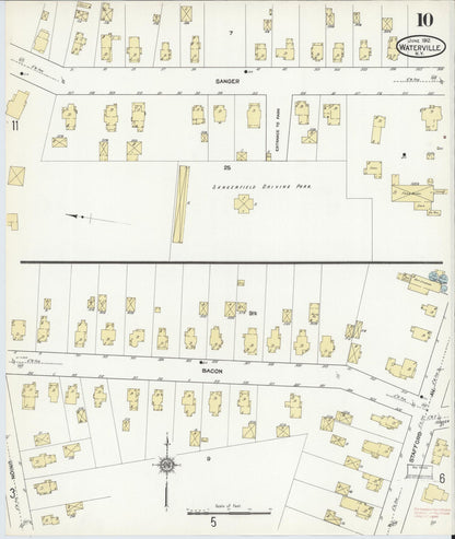 Sanborn Fire Insurance Map from Waterville, Oneida County, New York (1912), Sheet #0010 - Historic Sanborn Fire Insurance Map Print, vintage old map wall art, antique decor, genealogy gift, New York New York map