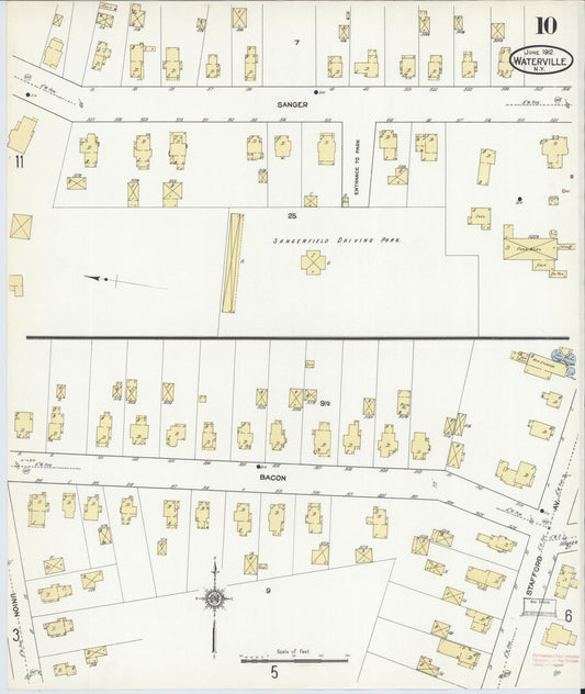Sanborn Fire Insurance Map from Waterville, Oneida County, New York (1912), Sheet #0010 - Historic Sanborn Fire Insurance Map Print, vintage old map wall art, antique decor, genealogy gift, New York New York map