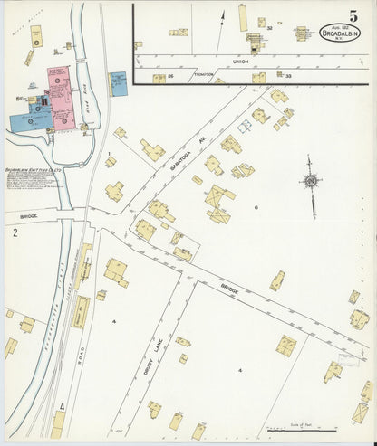 Sanborn Fire Insurance Map from Broadalbin, Fulton County, New York (1912), Sheet #0005 - Historic Sanborn Fire Insurance Map Print, vintage old map wall art, antique decor, genealogy gift, New York New York map