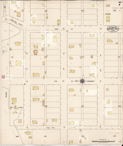 Sanborn Fire Insurance Map from Bonners Ferry, Boundary County, Idaho (1930), Sheet #0007 - Complete Map Set gallery image, historic Sanborn map, vintage wall art, Idaho Idaho