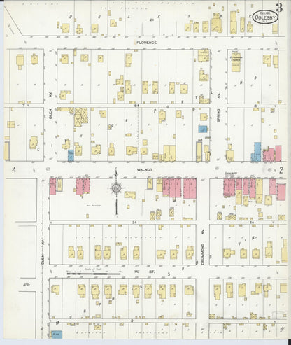 Sanborn Fire Insurance Map from Oglesby, La Salle County, Illinois (1911), Sheet #0003 - Complete Map Set gallery image, historic Sanborn map, vintage wall art, Illinois Illinois