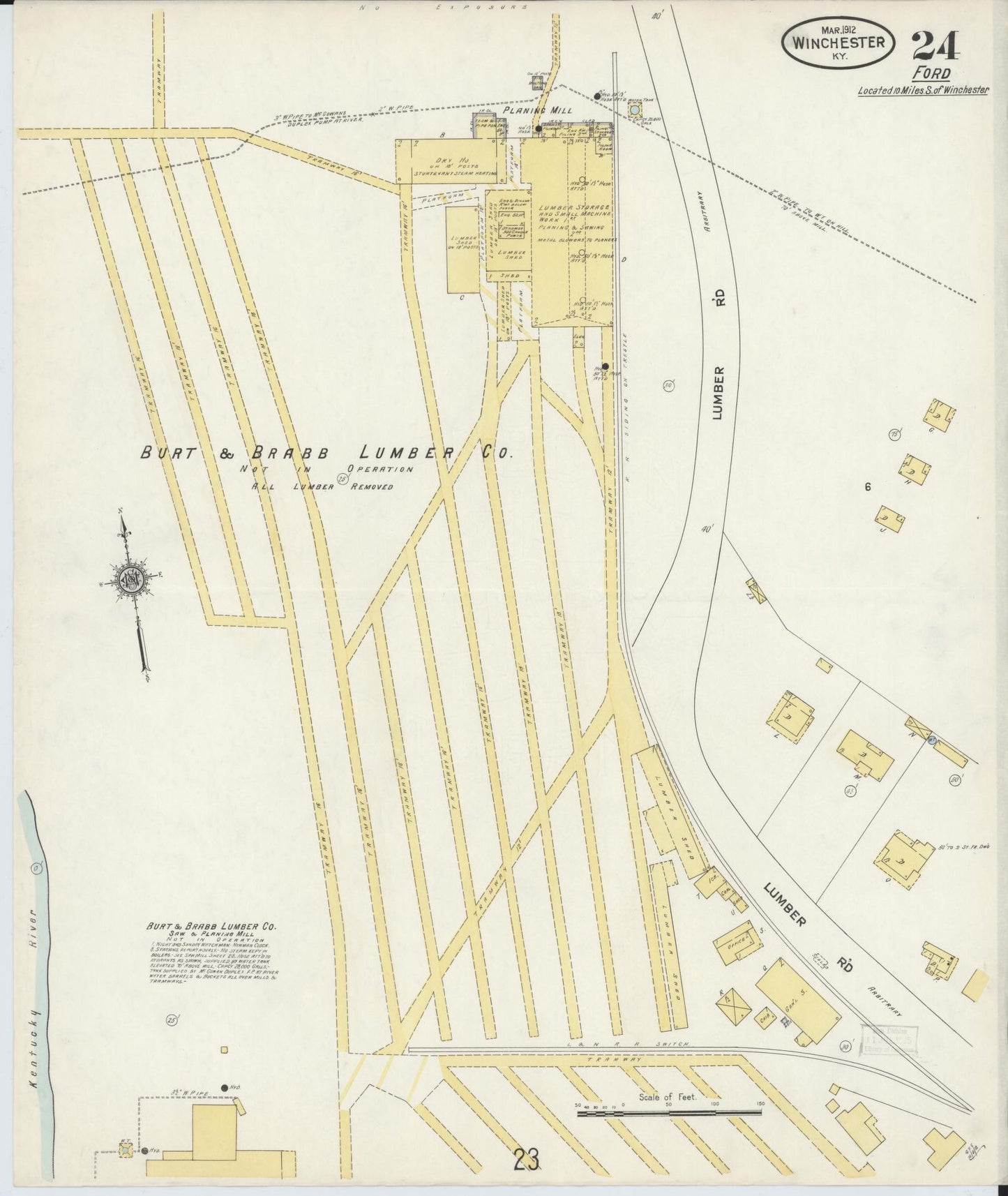 Sanborn Fire Insurance Map from Winchester, Clark County, Kentucky (1912), Sheet #0024 - Historic Sanborn Fire Insurance Map Print, vintage old map wall art, antique decor, genealogy gift, Kentucky Kentucky map