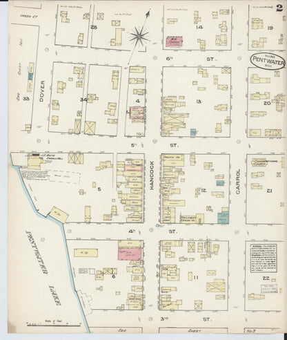 Sanborn Fire Insurance Map from Pentwater, Oceana County, Michigan (1883), Sheet #0002 - Complete Map Set gallery image, historic Sanborn map, vintage wall art, Michigan Michigan