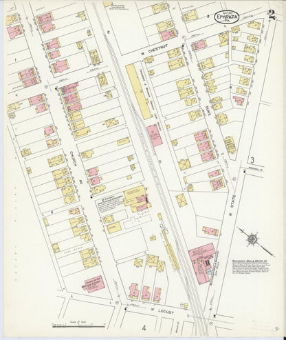 Sanborn Fire Insurance Map from Ephrata, Lancaster County, Pennsylvania (1912), Sheet #0002 - Complete Map Set gallery image, historic Sanborn map, vintage wall art, Pennsylvania Pennsylvania