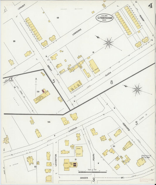 Sanborn Fire Insurance Map from South Farmington, Middlesex County, Massachusetts (1903), Sheet #0004 - Historic Sanborn Fire Insurance Map Print, vintage old map wall art, antique decor, genealogy gift, Massachusetts Massachusetts map