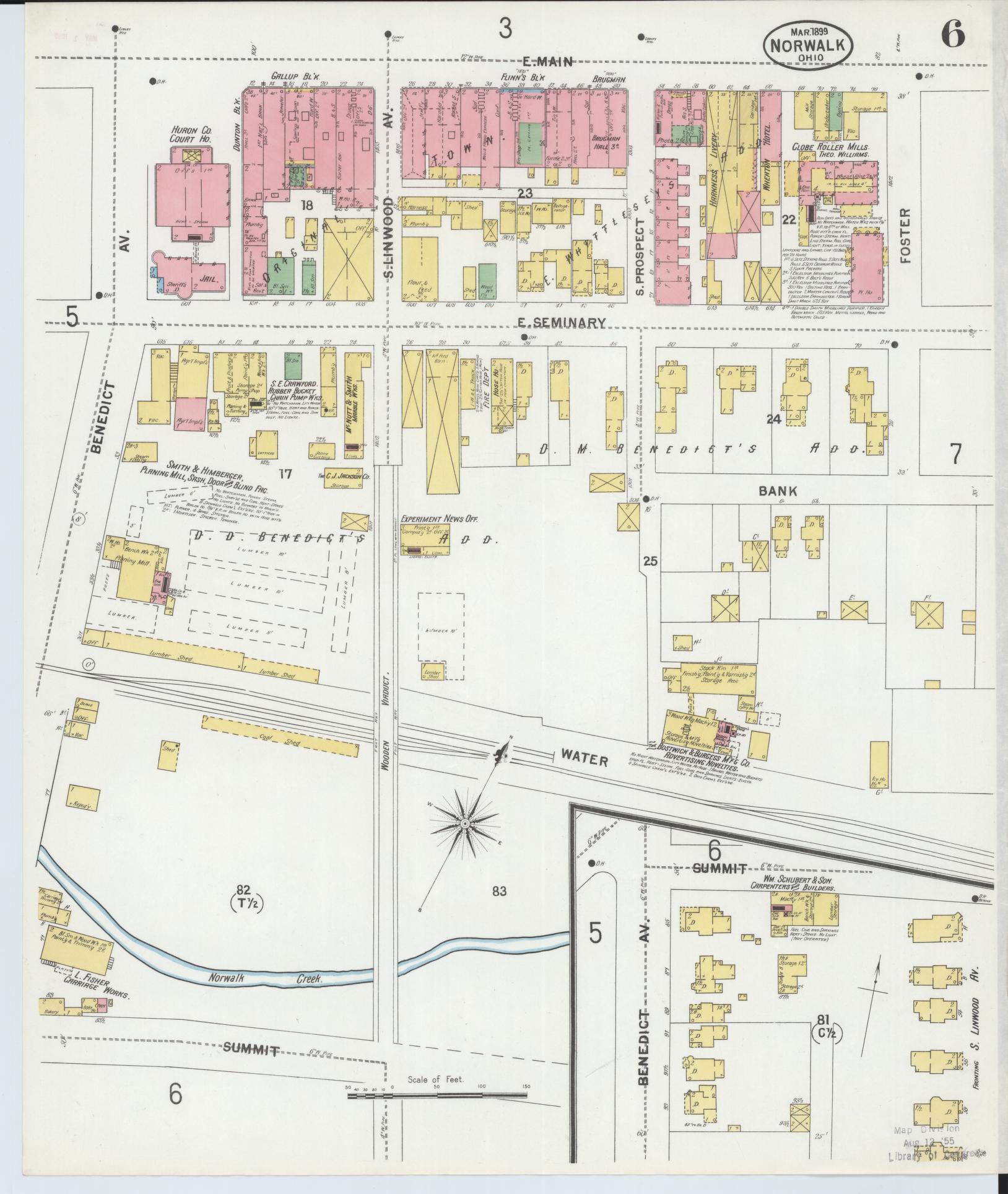 Sanborn Fire Insurance Map from Norwalk, Huron County, Ohio (1899), Sheet #0006 - Complete Map Set gallery image, historic Sanborn map, vintage wall art, Ohio Ohio