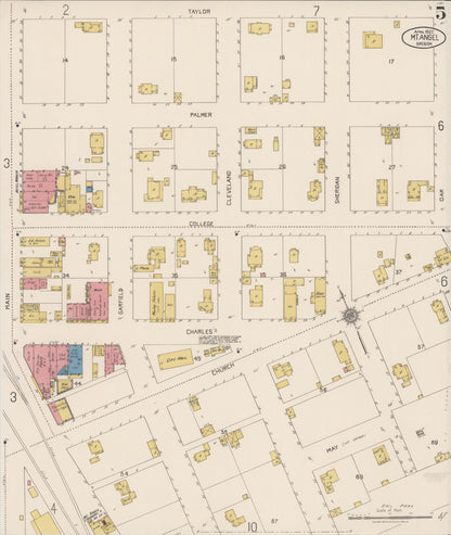 Sanborn Fire Insurance Map from Mount Angel, Marion County, Oregon (1922), Sheet #0005 - Complete Map Set gallery image, historic Sanborn map, vintage wall art, Oregon Oregon