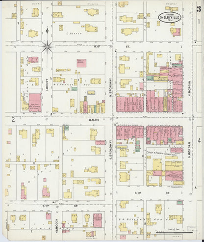 Sanborn Fire Insurance Map from Shelbyville, Shelby County, Illinois (1898), Sheet #0003 - Complete Map Set gallery image, historic Sanborn map, vintage wall art, Illinois Illinois