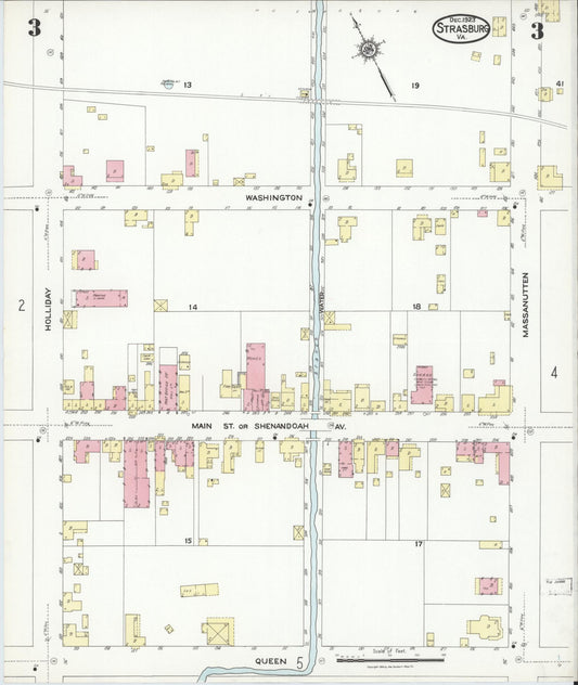 Sanborn Fire Insurance Map from Strasburg, Shenandoah County, Virginia (1923), Sheet #0003 - Historic Sanborn Fire Insurance Map Print, vintage old map wall art, antique decor, genealogy gift, Virginia Virginia map