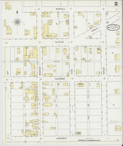 Sanborn Fire Insurance Map from Wilcox, Elk County, Pennsylvania (1895), Sheet #0002 - Complete Map Set gallery image, historic Sanborn map, vintage wall art, Pennsylvania Pennsylvania