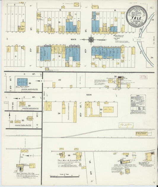 Sanborn Fire Insurance Map from Yale, Payne County, Oklahoma (1911), Sheet #0001 - Historic Sanborn Fire Insurance Map Print, vintage old map wall art, antique decor, genealogy gift, Oklahoma Oklahoma map