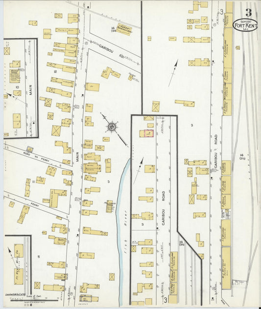 Sanborn Fire Insurance Map from Fort Kent, Aroostook County, Maine (1917), Sheet #0003 - Historic Sanborn Fire Insurance Map Print, vintage old map wall art, antique decor, genealogy gift, Maine Maine map