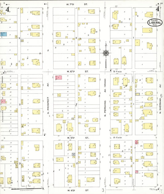 Sanborn Fire Insurance Map from Liberal, Seward County, Kansas (1923), Sheet #0004 - Historic Sanborn Fire Insurance Map Print, vintage old map wall art, antique decor, genealogy gift, Kansas Kansas map