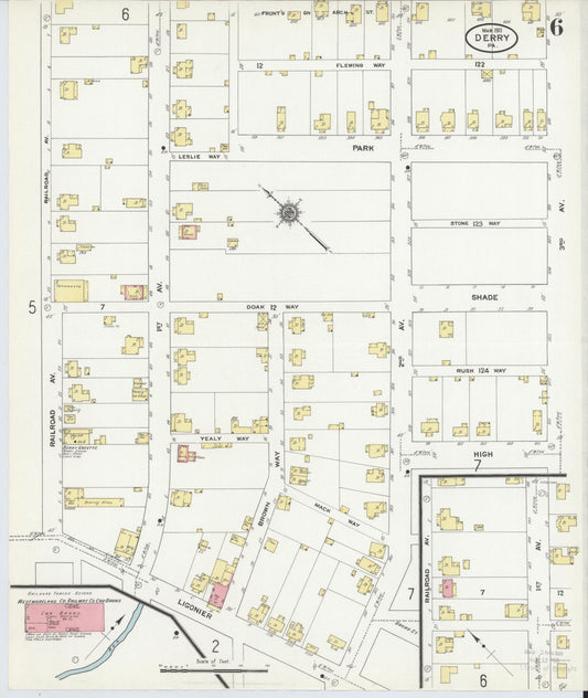 Sanborn Fire Insurance Map from Derry, Westmoreland County, Pennsylvania (1911), Sheet #0006 - Historic Sanborn Fire Insurance Map Print, vintage old map wall art, antique decor, genealogy gift, Pennsylvania Pennsylvania map