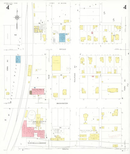 Sanborn Fire Insurance Map from Story City, Story County, Iowa (1932), Sheet #0004 - Historic Sanborn Fire Insurance Map Print, vintage old map wall art