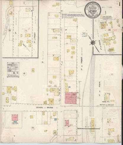 Sanborn Fire Insurance Map from Verdi, Washoe County, Nevada (1930), Sheet #0001 - Complete Map Set gallery image, historic Sanborn map, vintage wall art, Nevada Nevada