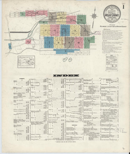 Sanborn Fire Insurance Map from Mount Carmel, Northumberland County, Pennsylvania (1913), Sheet #0001 - Complete Map Set gallery image, historic Sanborn map, vintage wall art, Pennsylvania Pennsylvania