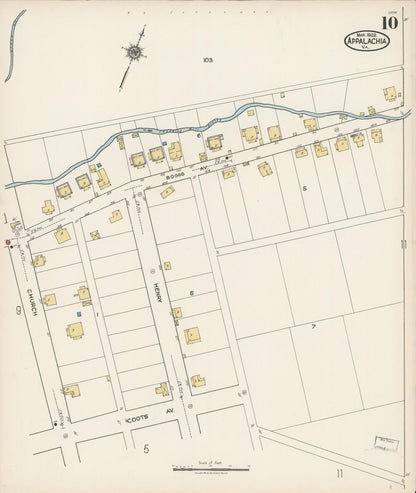 Sanborn Fire Insurance Map from Appalachia, Wise County, Virginia (1922), Sheet #0010 - Complete Map Set gallery image, historic Sanborn map, vintage wall art, Virginia Virginia