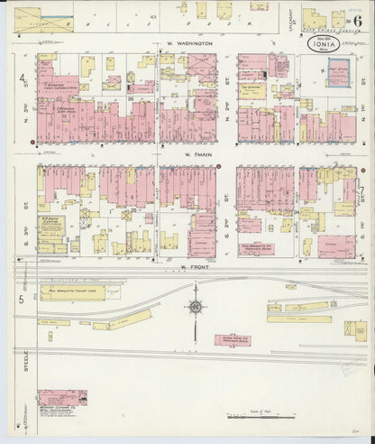 Sanborn Fire Insurance Map from Ionia, Ionia County, Michigan (1914), Sheet #0006 - Complete Map Set gallery image, historic Sanborn map, vintage wall art, Michigan Michigan