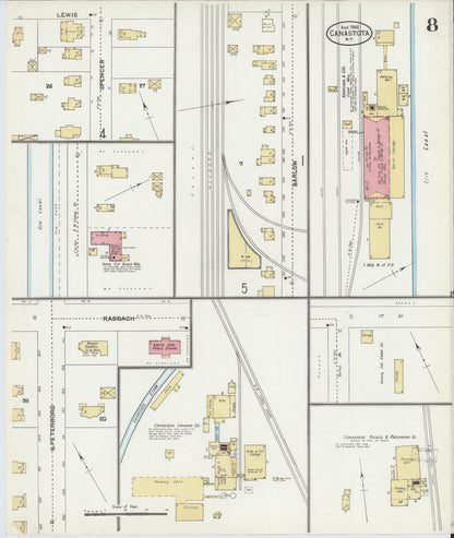 Sanborn Fire Insurance Map from Canastota, Madison County, New York (1906), Sheet #0008 - Complete Map Set gallery image, historic Sanborn map, vintage wall art, New York New York