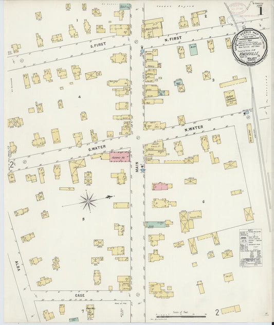 Sanborn Fire Insurance Map from Knoxville, Tioga County, Pennsylvania (1897), Sheet #0001 - Historic Sanborn Fire Insurance Map Print, vintage old map wall art, antique decor, genealogy gift, Pennsylvania Pennsylvania map