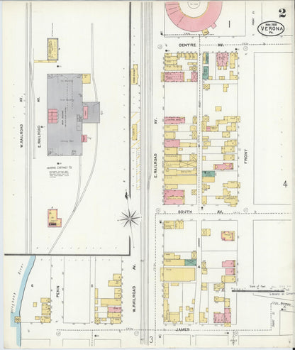 Sanborn Fire Insurance Map from Verona, Allegheny County, Pennsylvania (1905), Sheet #0002 - Complete Map Set gallery image, historic Sanborn map, vintage wall art, Pennsylvania Pennsylvania