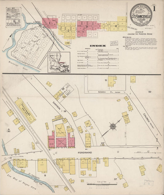 Sanborn Fire Insurance Map from Saint Francisville, West Feliciana Parish, Louisiana. (1922) – Historic Sanborn Fire Insurance Map Print