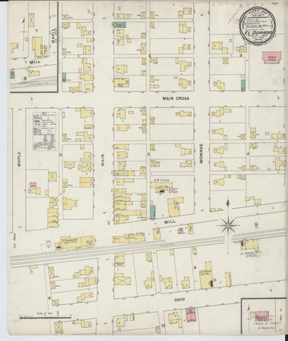 Sanborn Fire Insurance Map from El Dorado, Preble County, Ohio (1885), Sheet #0001 - Historic Sanborn Fire Insurance Map Print, vintage old map wall art, antique decor, genealogy gift, Ohio Ohio map
