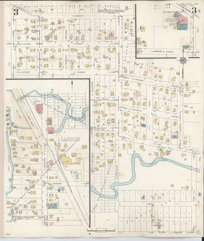 Sanborn Fire Insurance Map from Lake Orion, Oakland County, Michigan (1943), Sheet #0003 - Historic Sanborn Fire Insurance Map Print, vintage old map wall art, antique decor, genealogy gift, Michigan Michigan map