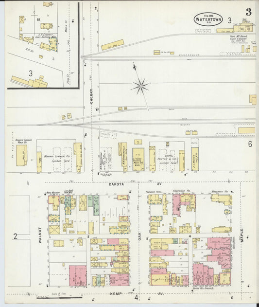 Sanborn Fire Insurance Map from Watertown, Codington County, South Dakota (1898), Sheet #0003