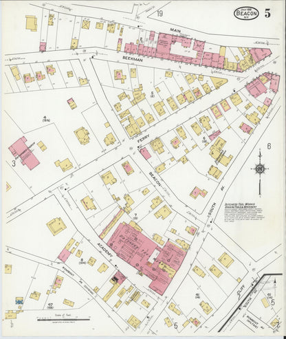 Sanborn Fire Insurance Map from Beacon, Dutchess County, New York (1919), Sheet #0005 - Complete Map Set gallery image, historic Sanborn map, vintage wall art, New York New York