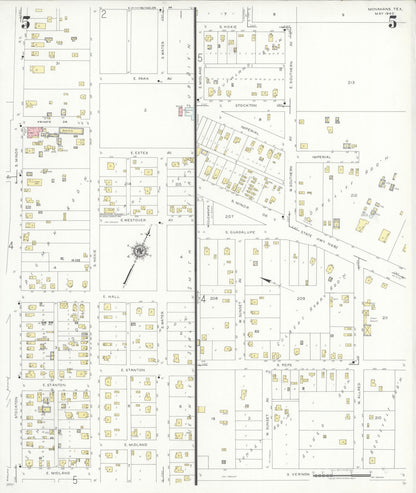 Sanborn Fire Insurance Map from Monahans, Ward County, Texas (1940), Sheet #0005 - Complete Map Set gallery image, historic Sanborn map, vintage wall art, Texas Texas