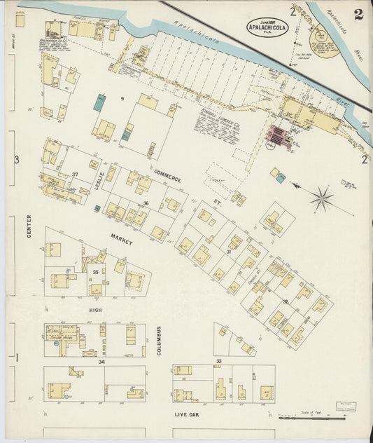 Sanborn Fire Insurance Map from Apalachicola, Franklin County, Florida (1897), Sheet #0002 - Complete Map Set gallery image, historic Sanborn map, vintage wall art, Florida Florida