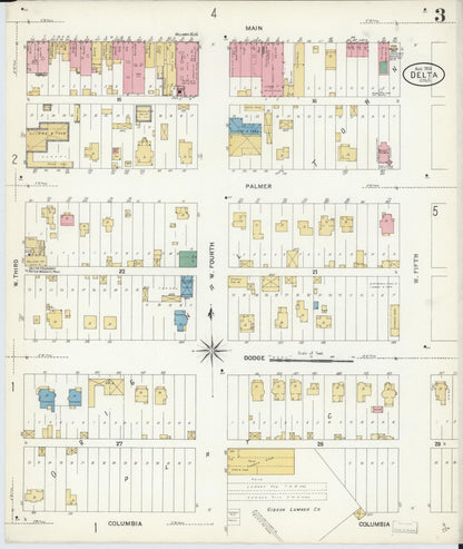 Sanborn Fire Insurance Map from Delta, Delta County, Colorado (1908), Sheet #0003 - Complete Map Set gallery image, historic Sanborn map, vintage wall art, Colorado Colorado