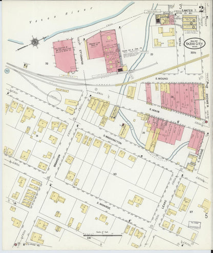 Sanborn Fire Insurance Map from Yazoo City, Yazoo County, Mississippi (1911), Sheet #0002 - Complete Map Set gallery image, historic Sanborn map, vintage wall art, Mississippi Mississippi