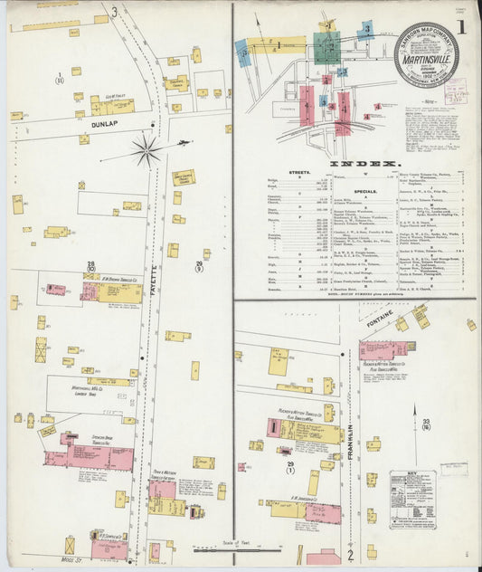 Sanborn Fire Insurance Map from Martinsville, Independent Cities, Virginia (1902), Sheet #0001 - Complete Map Set gallery image, historic Sanborn map, vintage wall art, Virginia Virginia