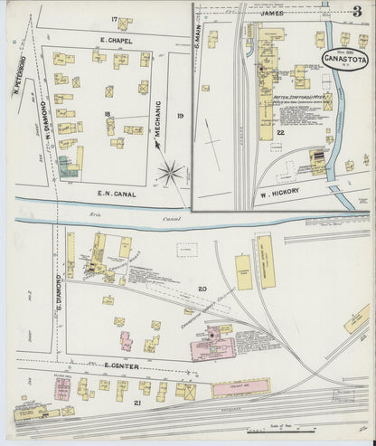 Sanborn Fire Insurance Map from Canastota, Madison County, New York (1890), Sheet #0003 - Historic Sanborn Fire Insurance Map Print, vintage old map wall art, antique decor, genealogy gift, New York New York map