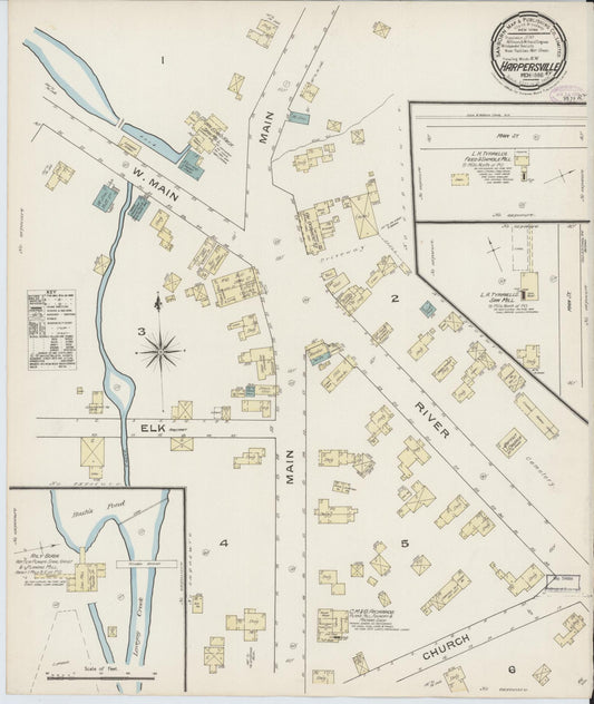 Sanborn Fire Insurance Map from Harpursville, Broome County, New York (1886), Sheet #0001 - Historic Sanborn Fire Insurance Map Print, vintage old map wall art, antique decor, genealogy gift, New York New York map