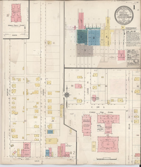 Sanborn Fire Insurance Map from Magna, Salt Lake County, Utah (1931), Sheet #0001 - Historic Sanborn Fire Insurance Map Print, vintage old map wall art, antique decor, genealogy gift, Utah Utah map