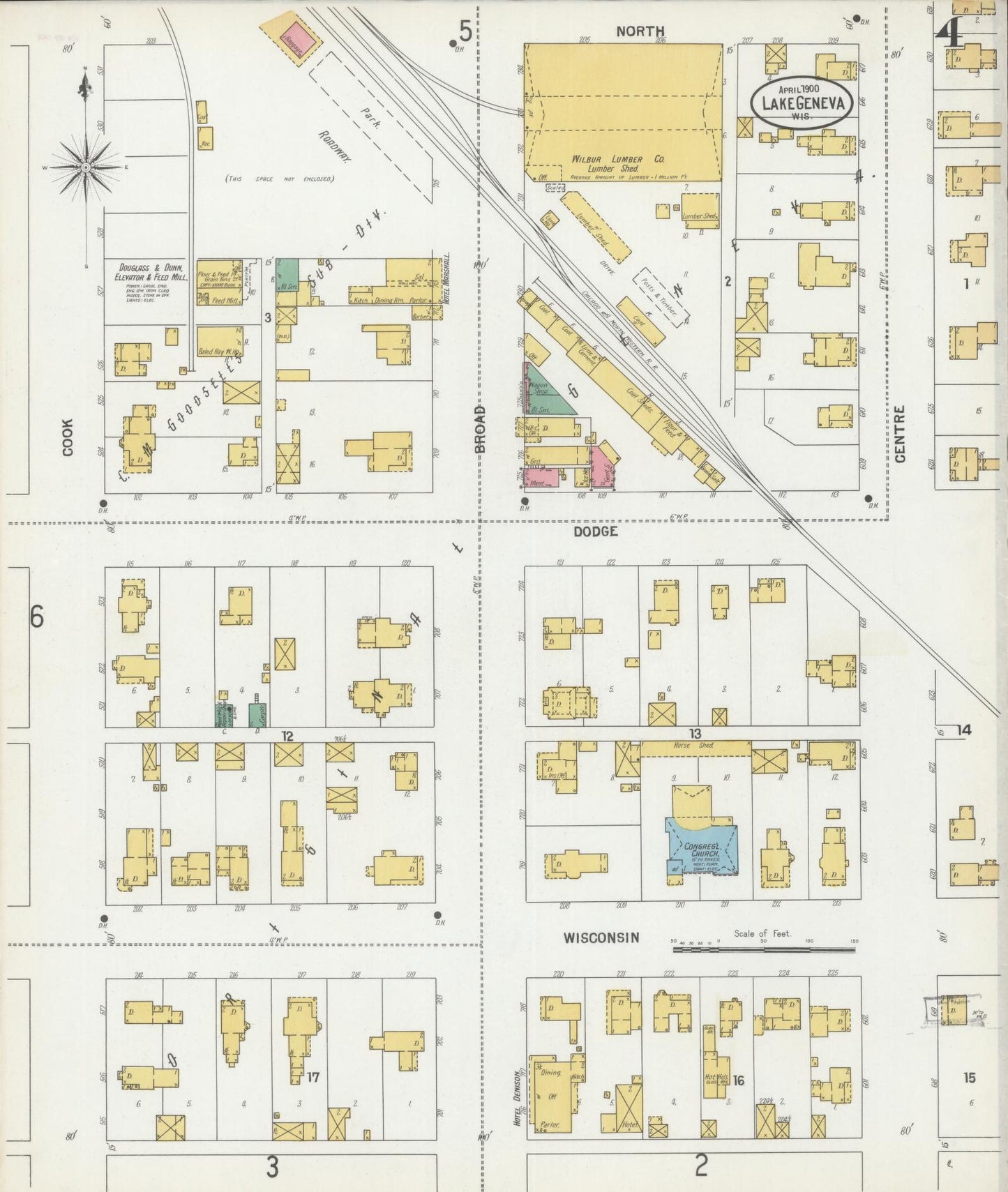 Sanborn Fire Insurance Map from Lake Geneva, Walworth County, Wisconsin (1900), Sheet #0004 - Complete Map Set gallery image, historic Sanborn map, vintage wall art, Wisconsin Wisconsin
