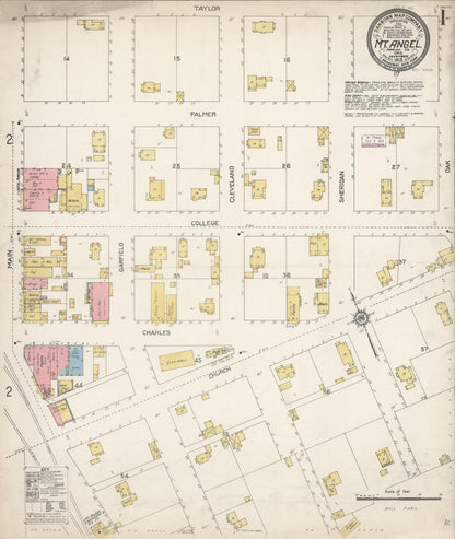 Sanborn Fire Insurance Map from Mount Angel, Marion County, Oregon (1913), Sheet #0001 - Complete Map Set gallery image, historic Sanborn map, vintage wall art, Oregon Oregon