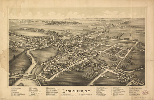 Lancaster, N.Y. (1892) – Historic Bird’s-Eye View Panorama Print