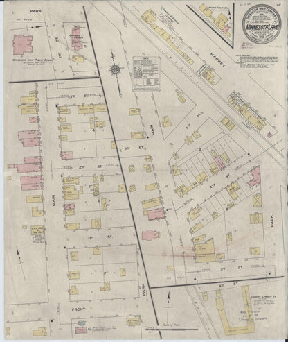 Sanborn Fire Insurance Map from Minnesota Lake, Faribault County, Minnesota (1910), Sheet #0001 - Historic Sanborn Fire Insurance Map Print, vintage old map wall art, antique decor, genealogy gift, Minnesota Minnesota map