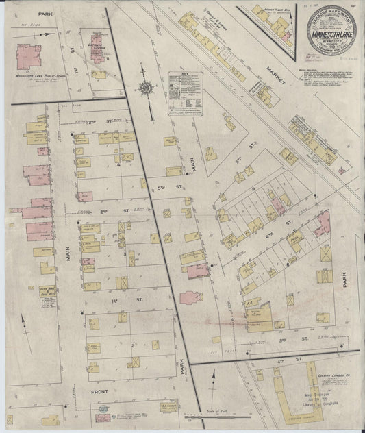 Sanborn Fire Insurance Map from Minnesota Lake, Faribault County, Minnesota (1910), Sheet #0001 - Historic Sanborn Fire Insurance Map Print, vintage old map wall art, antique decor, genealogy gift, Minnesota Minnesota map