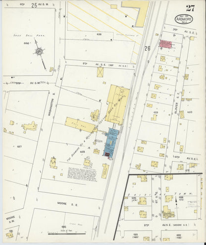 Sanborn Fire Insurance Map from Ardmore, Carter County, Oklahoma (1913), Sheet #0027 - Complete Map Set gallery image, historic Sanborn map, vintage wall art, Oklahoma Oklahoma