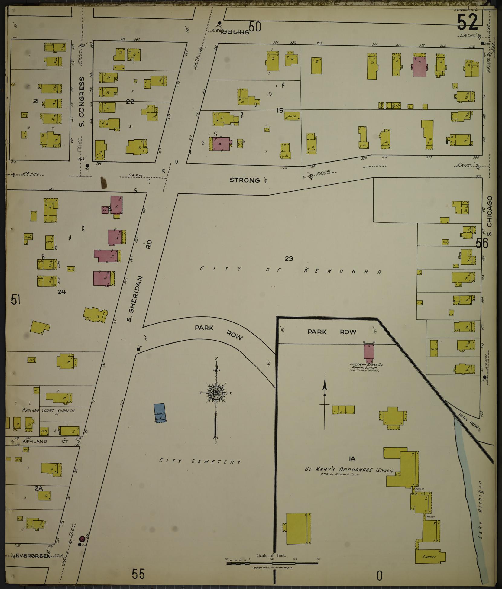 Sanborn Fire Insurance Map from Kenosha, Kenosha County, Wisconsin. (1918), Sheet 56