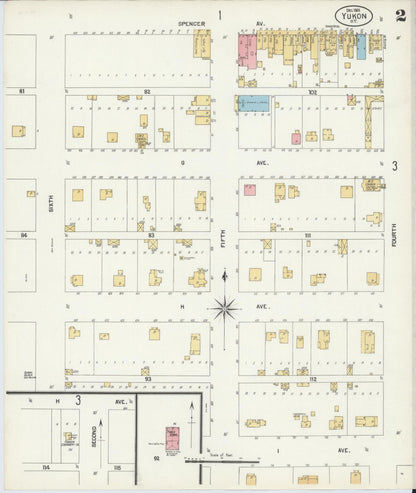 Sanborn Fire Insurance Map from Yukon, Canadian County, Oklahoma (1901), Sheet #0005 - Complete Map Set gallery image, historic Sanborn map, vintage wall art, Oklahoma Oklahoma