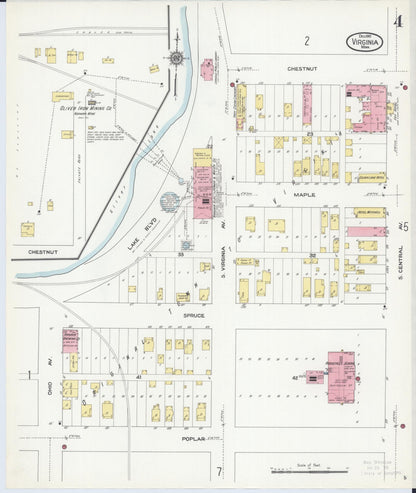Sanborn Fire Insurance Map from Virginia, Saint Louis County, Minnesota (1910), Sheet #0004 - Complete Map Set gallery image, historic Sanborn map, vintage wall art, Minnesota Minnesota