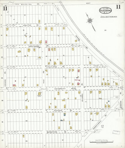 Sanborn Fire Insurance Map from Glassboro, Gloucester County, New Jersey (1923), Sheet #0011 - Complete Map Set gallery image, historic Sanborn map, vintage wall art, New Jersey New Jersey